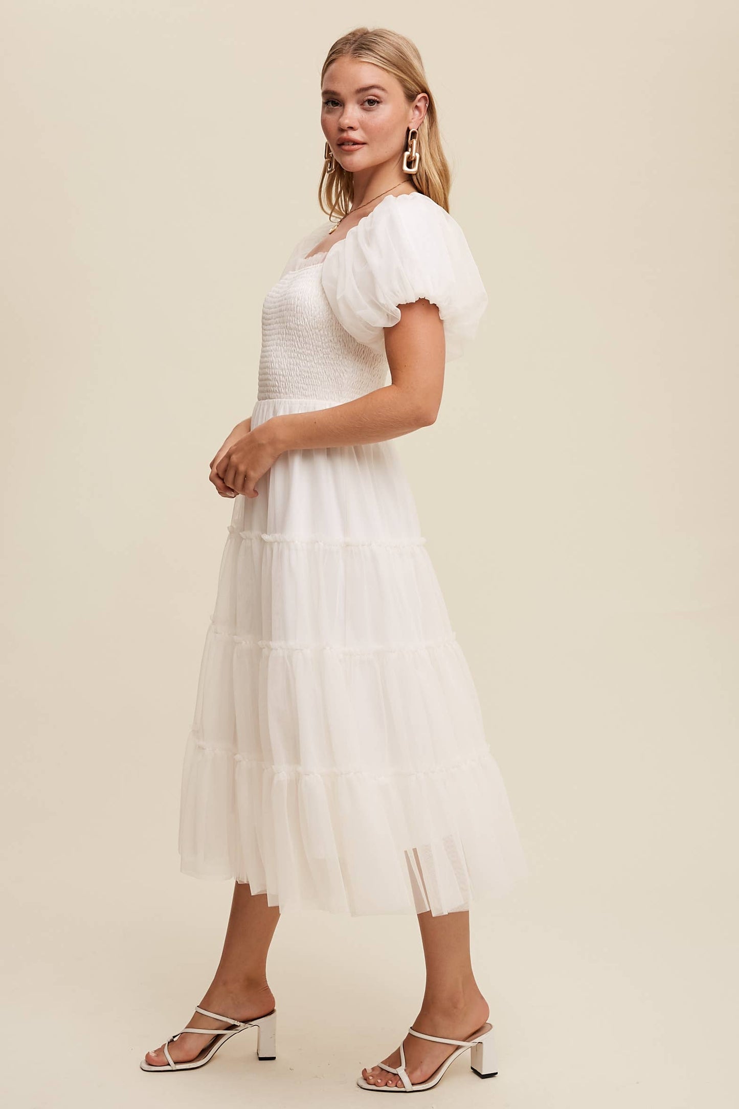 Chic Cream Tulle Dress