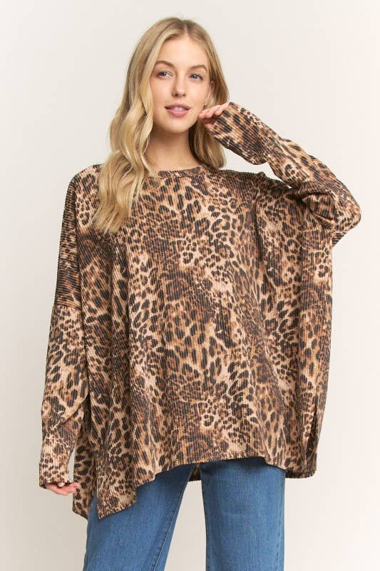 Sleek Feline Ribbed Top