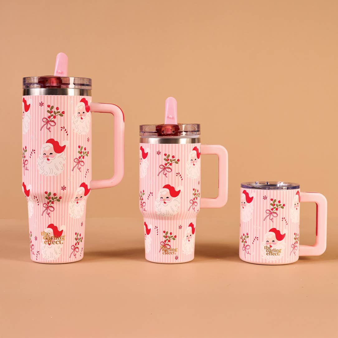 Holly Jolly Santa Flip Straw Tumbler