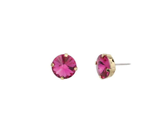 The Basics Studs in Gold Fuchsia: TOVA