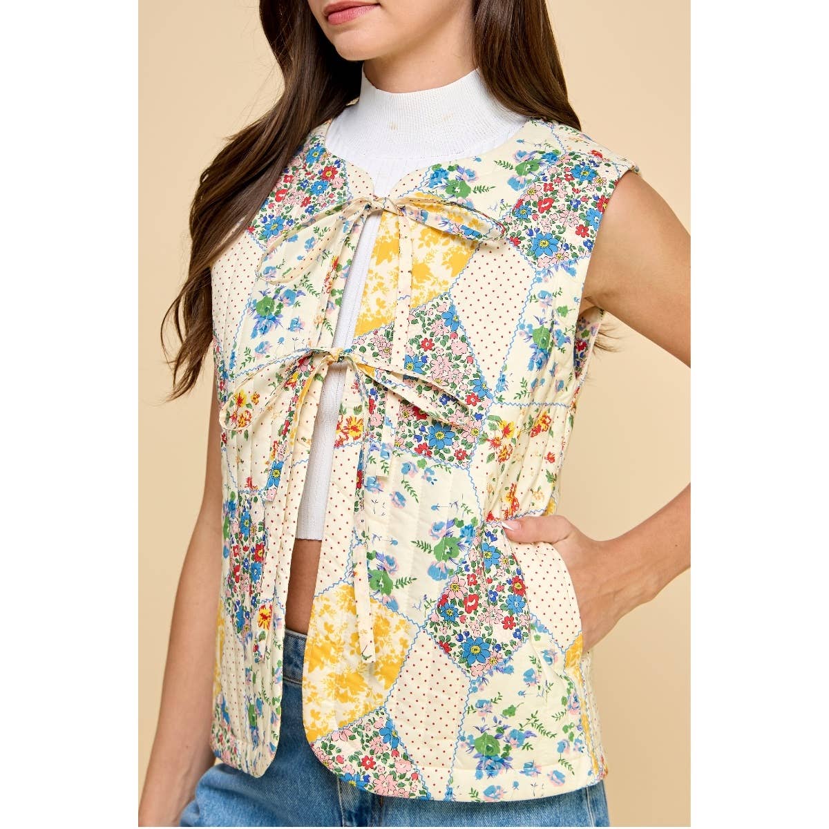 Vintage Floral Quilted Vest
