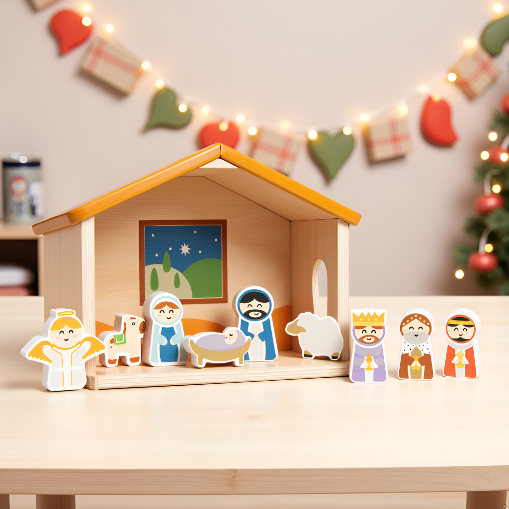 Wood Nativity Play Set