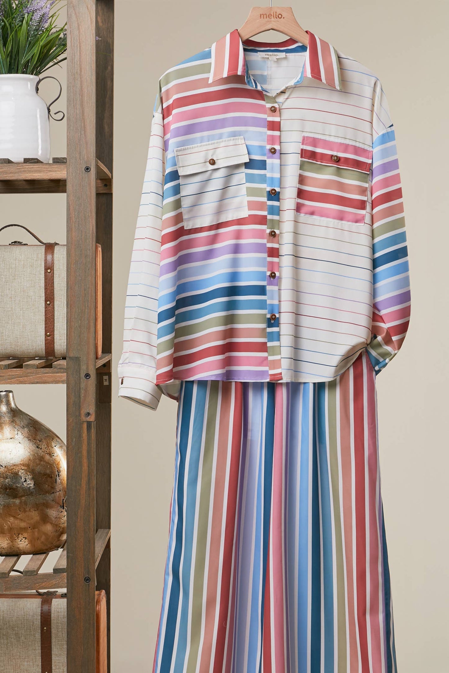 Vintage Stripe Button Down Shirt