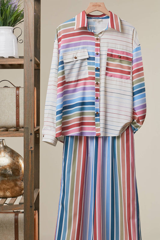 Vintage Stripe Button Down Shirt