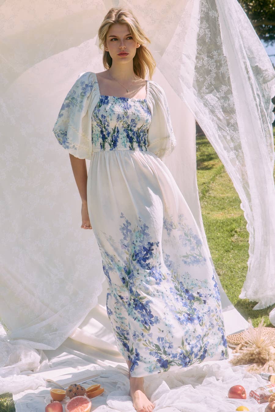 Watercolor Floral Maxi Dress