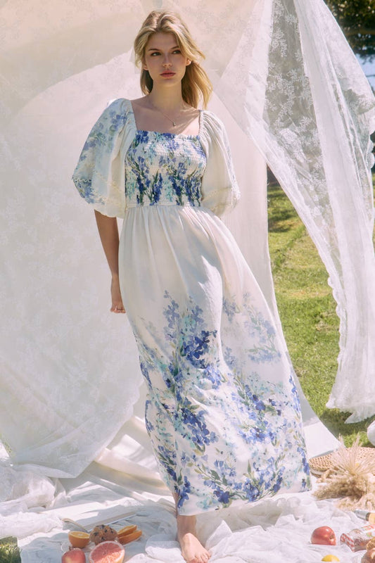 Watercolor Floral Maxi Dress