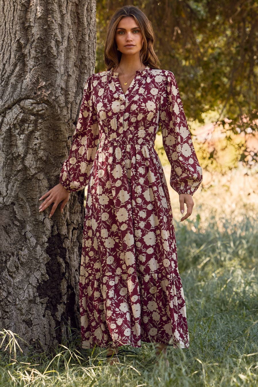 Beautiful Burgundy Maxi Dress