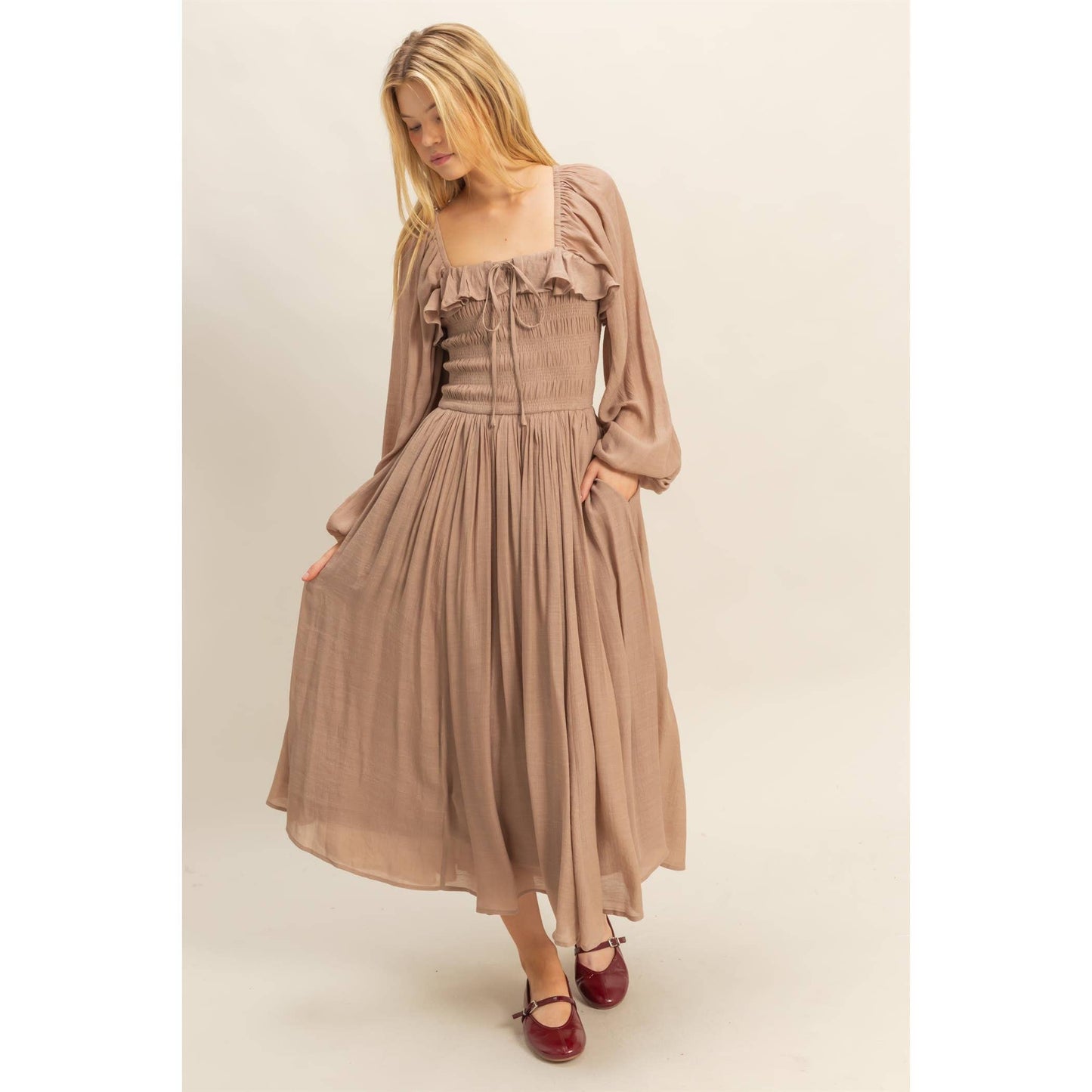 Peasant Gal Midi Dress