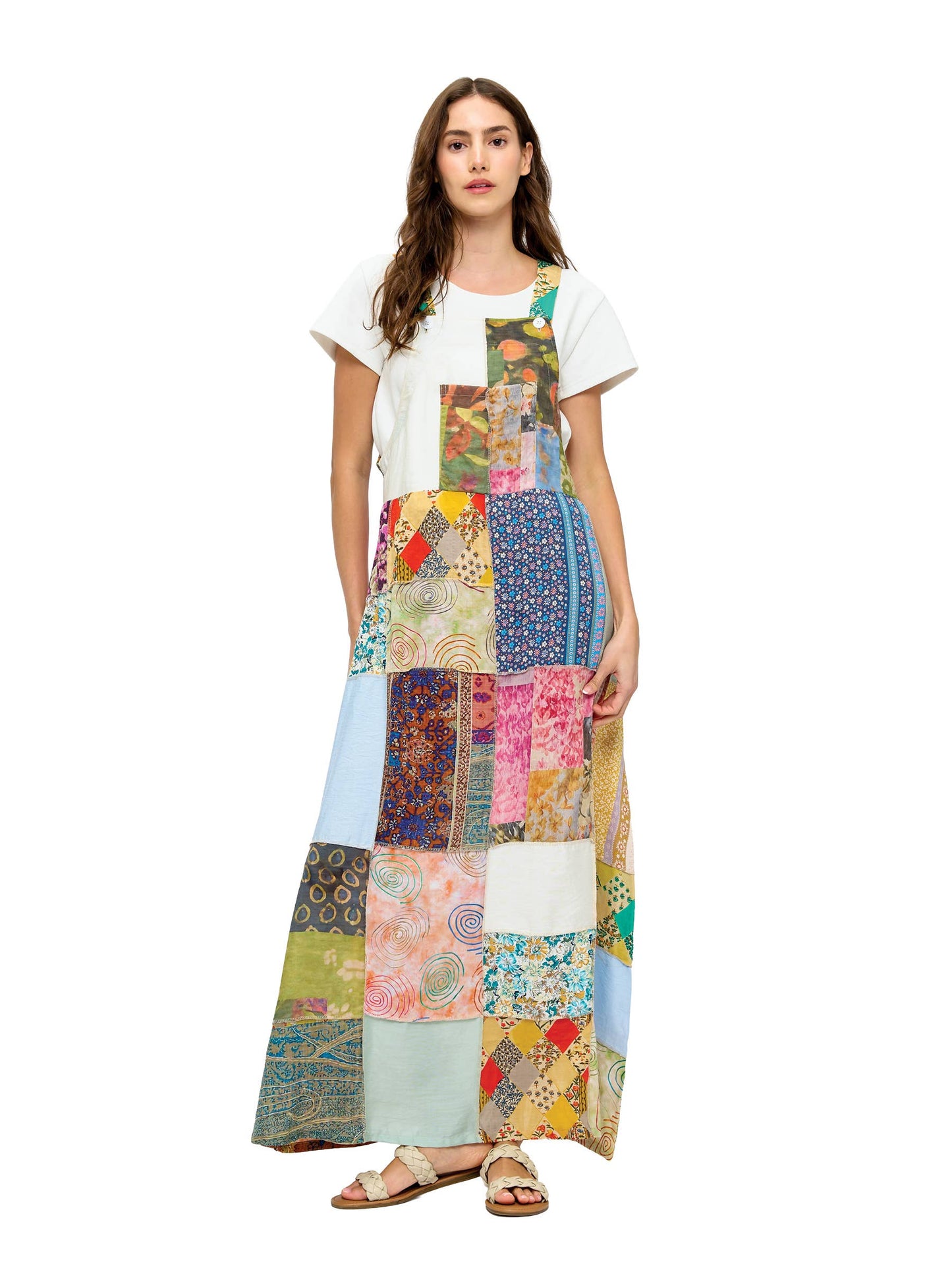 Boho Overall Patchwork Dress