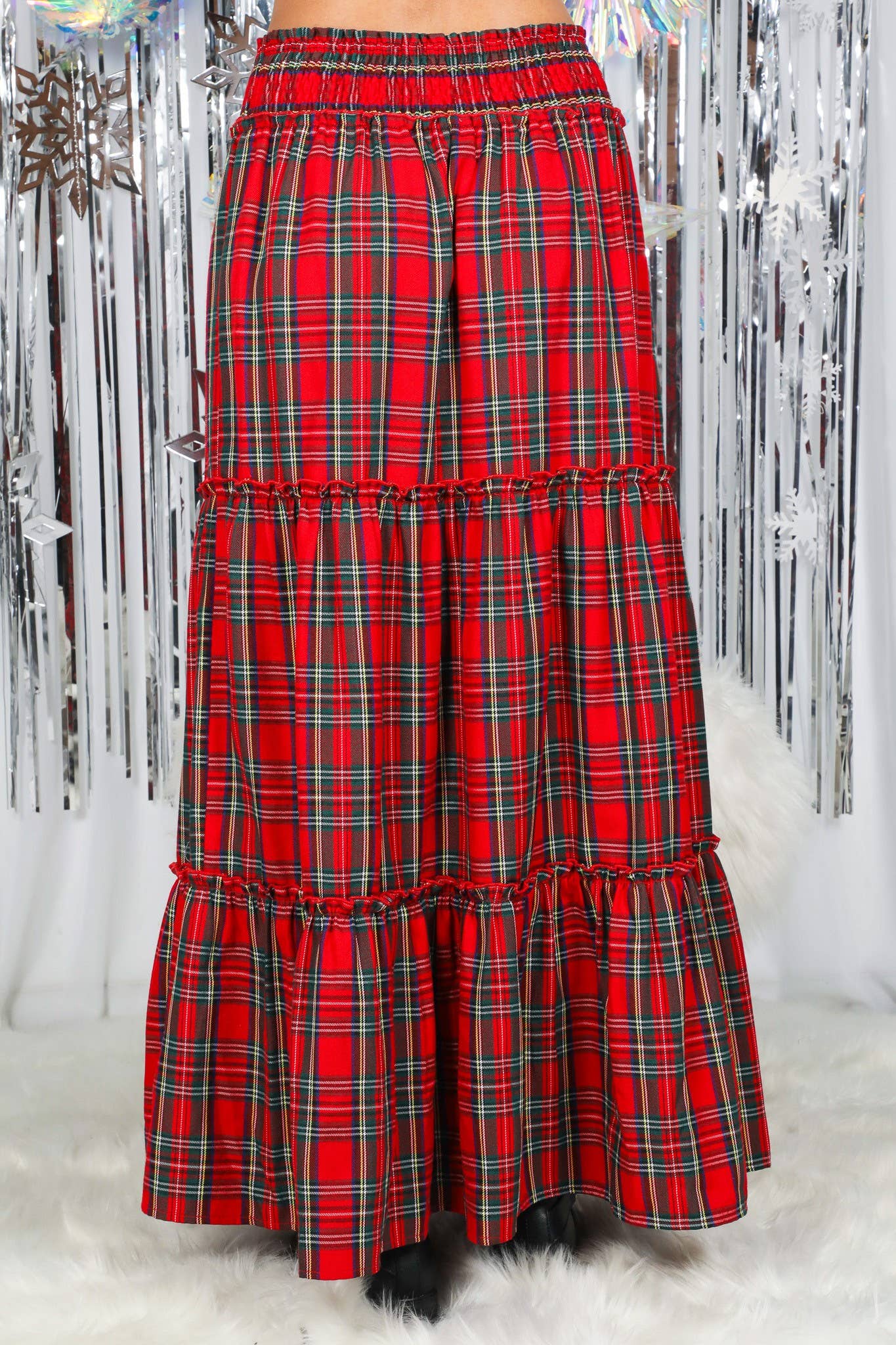 Tartan Tiered Maxi Skirt