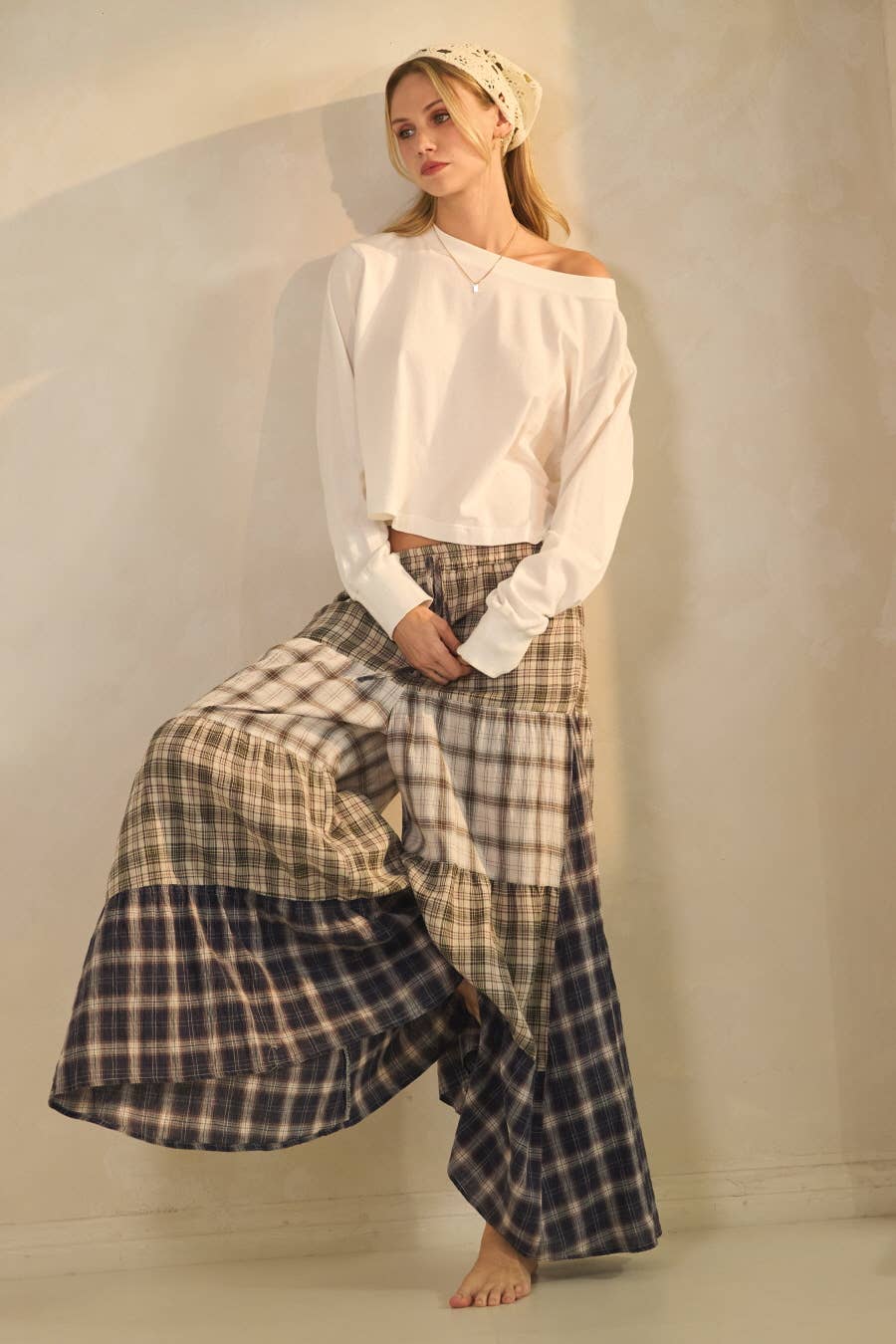 Boho Chic Plaid Pants
