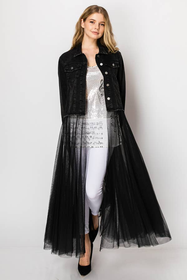 Denim Tulle Duster