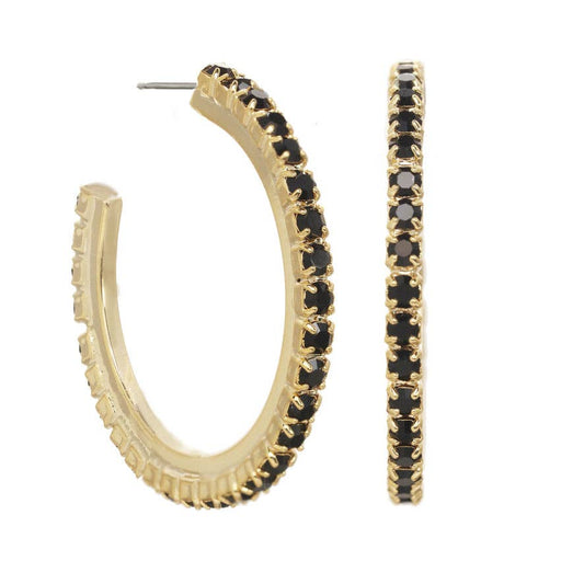 Slim Hoop Earrings in Jet: TOVA