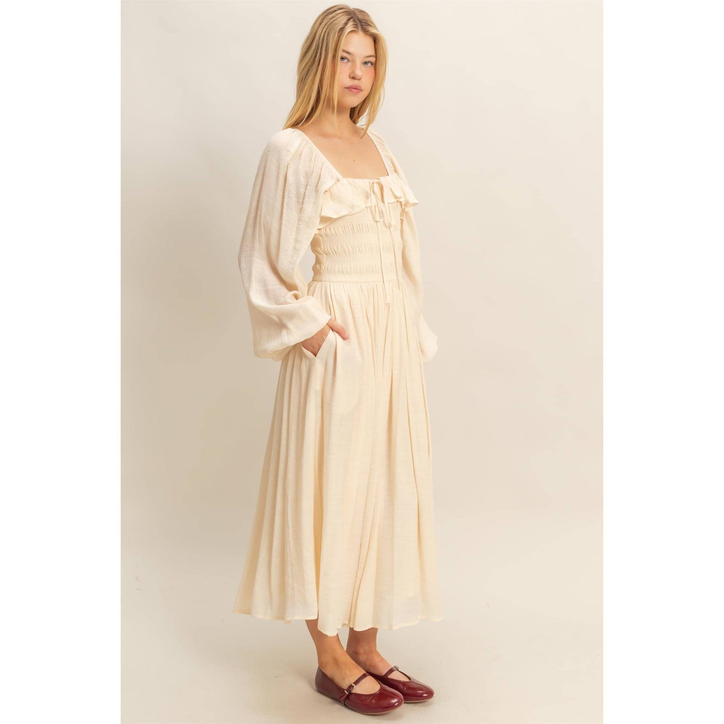 Peasant Gal Midi Dress